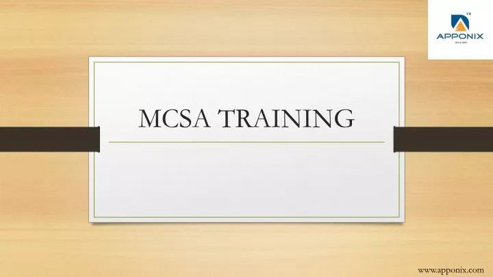 mcsa training