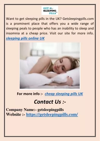 cheap sleeping pills UK ghh