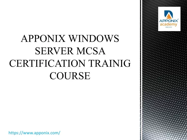 apponix windows server mcsa certification trainig course