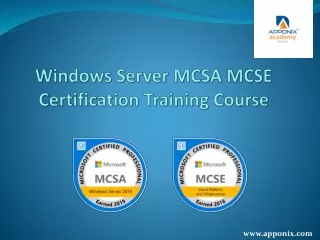 Windows Server MCSA MCSE Certification Training Course