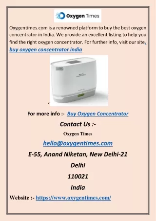 Buy Oxygen Concentrator NRTF