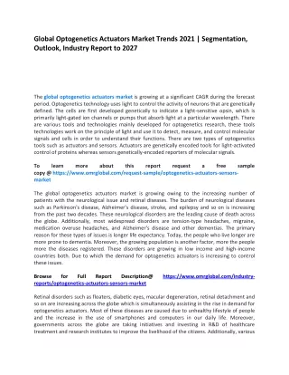 global optogenetics actuators market trends 2021