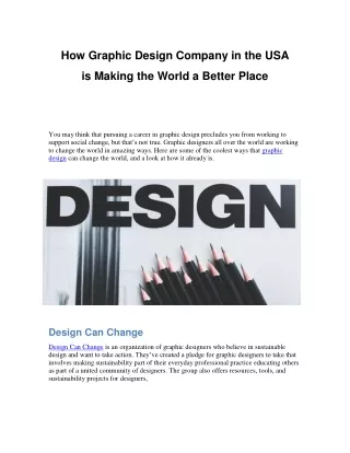 how graphic design company in the usa