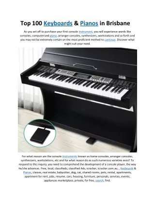 Top 100 Keyboards  Pianos in brisbane