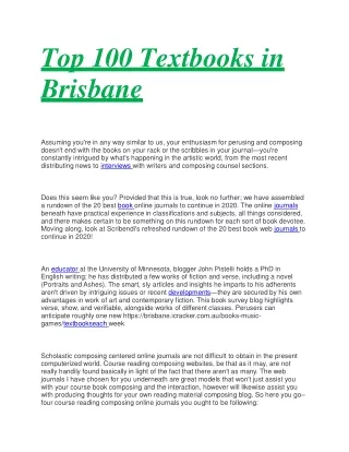 Top 100 Textbooks in brisbane