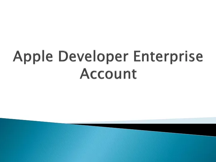 apple developer enterprise account