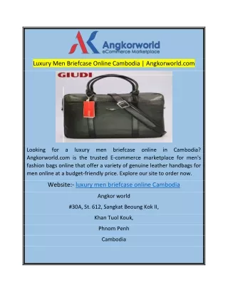 Luxury Men Briefcase Online Cambodia | Angkorworld.com