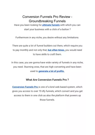 conversion funnels pro review groundbreaking