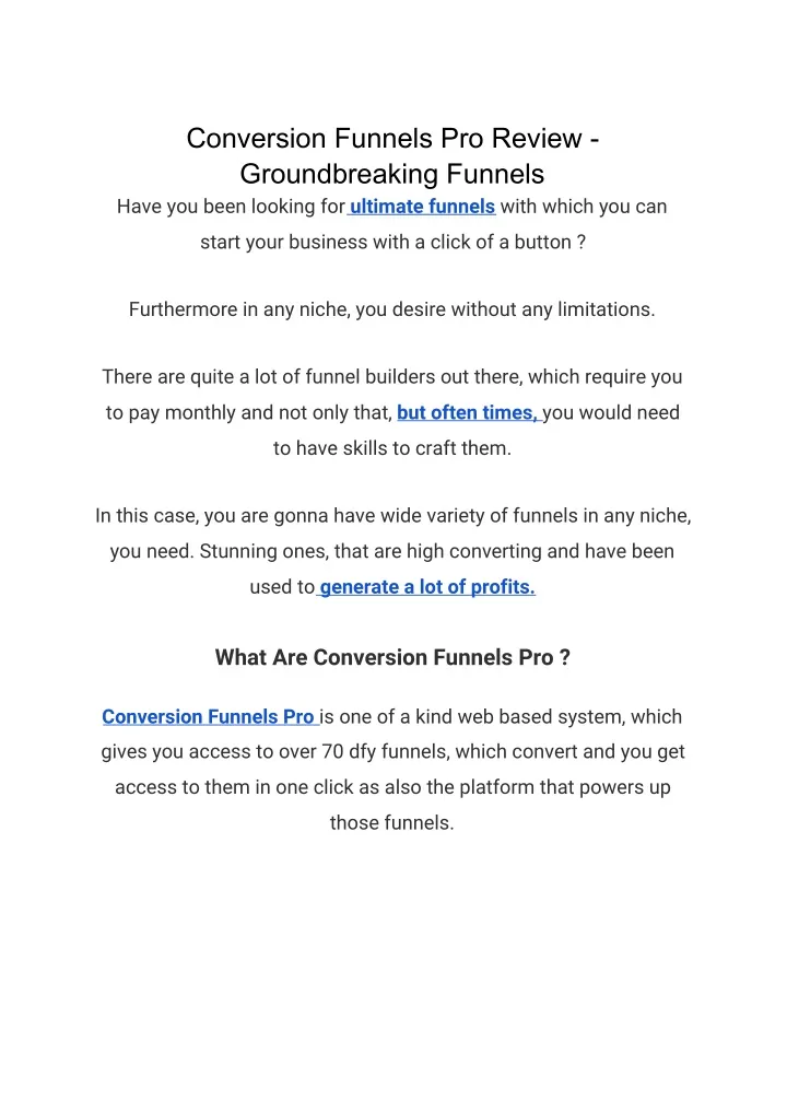 conversion funnels pro review groundbreaking