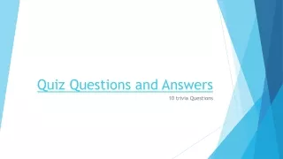 quiz questions and answers