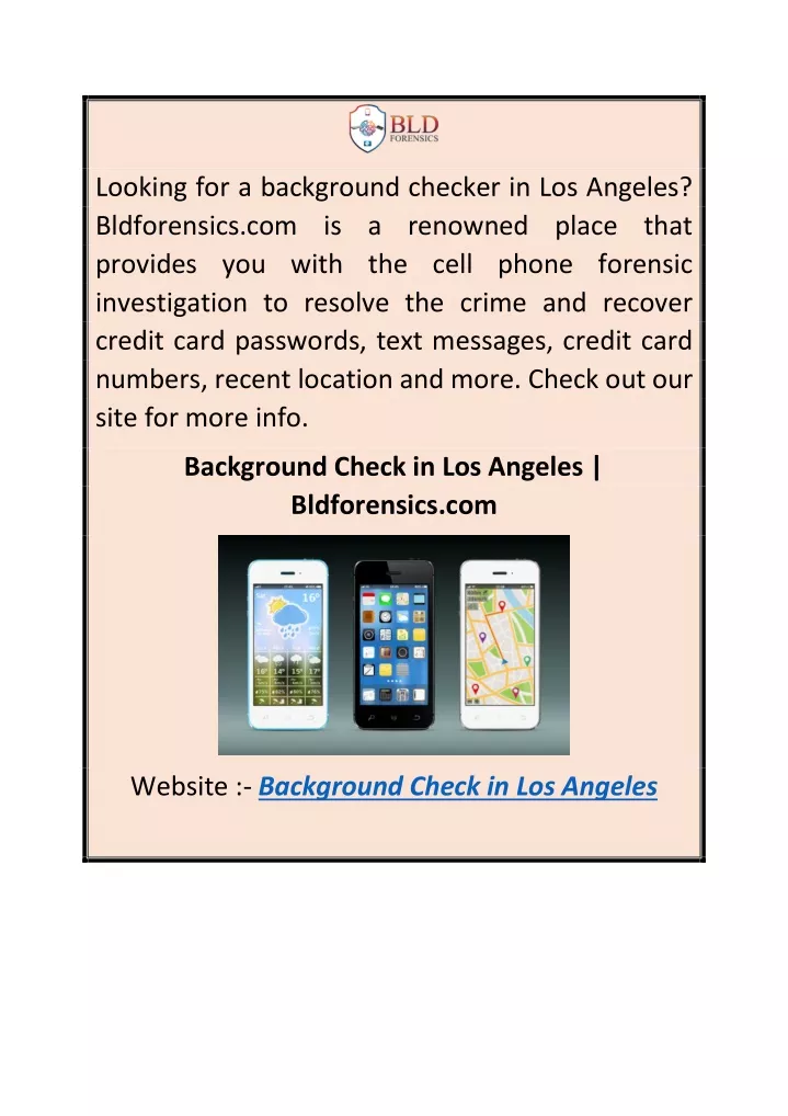 looking for a background checker in los angeles