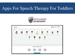 Apps For Speech Therapy For Toddlers