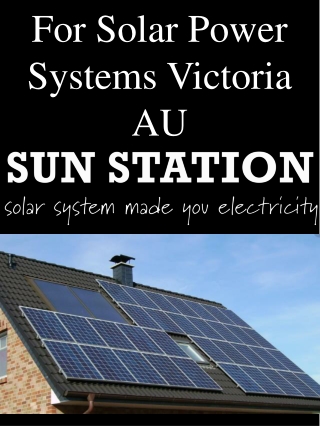 For Solar Power Systems Victoria AU