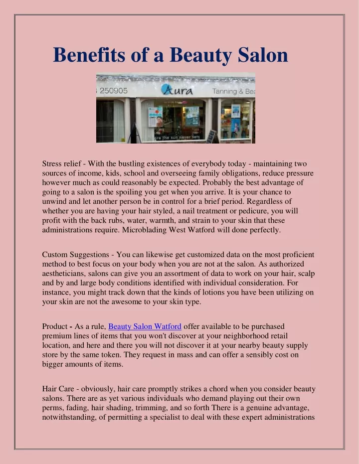 benefits of a beauty salon