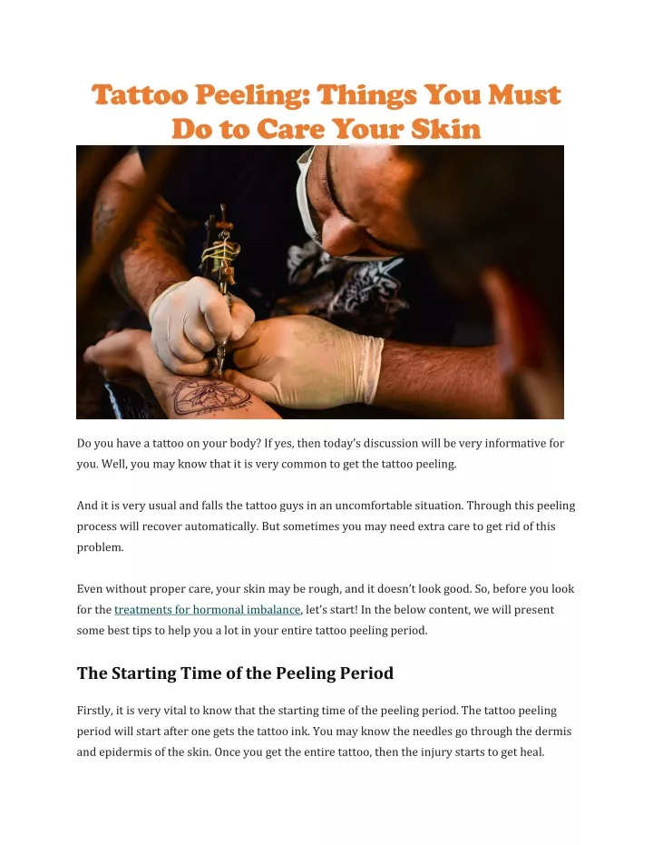 tattoo peeling things you must do to care your
