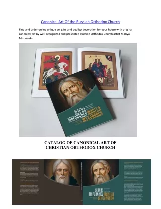 Canonical Art Of the Russian Orthodox Church