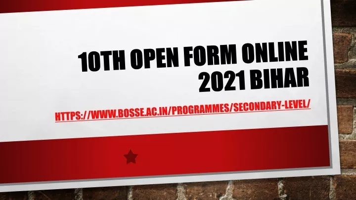 10th open form online 2021 bihar