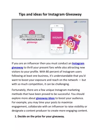 Tips and ideas for Instagram Giveaway