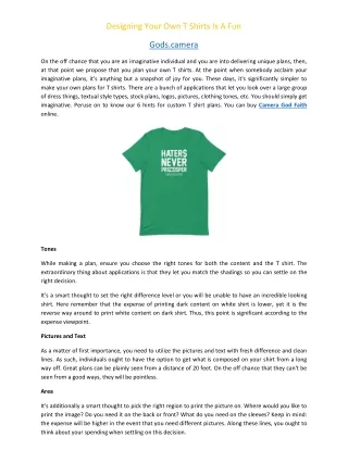 Designing Your Own T Shirts Is A Fun