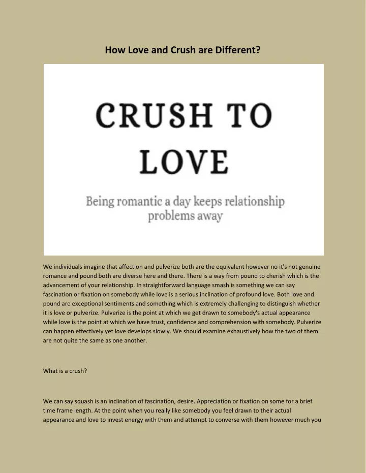 how love and crush are different
