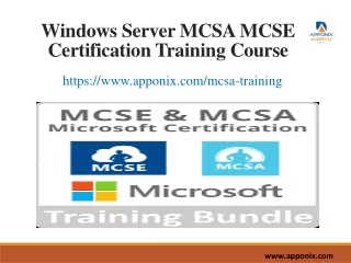 Windows Server MCSA MCSE Certification Training Course.