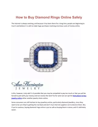 How to Buy Diamond Rings Safely on the Internet