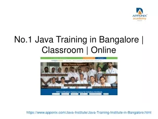 JAVA TRAINING IN  BANGALORE