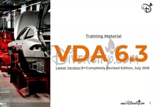 VDA 6.3 Training Material From VDiversify.com | VDA 6.3 Process Audit PDF