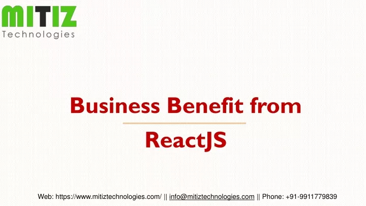 business benefit from reactjs