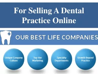 For Selling A Dental Practice Online