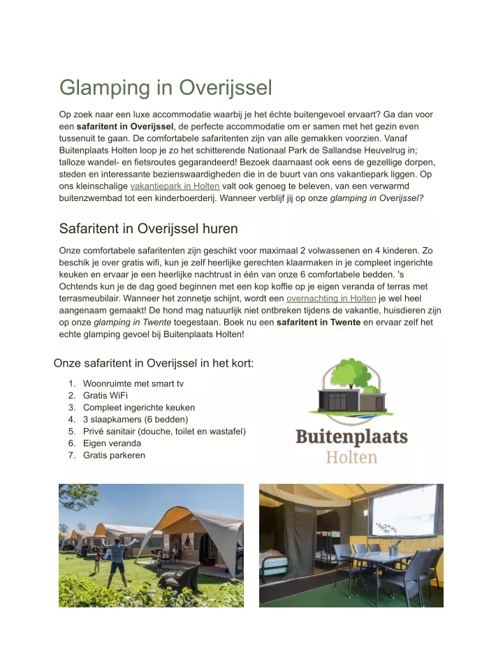 glamping in overijssel