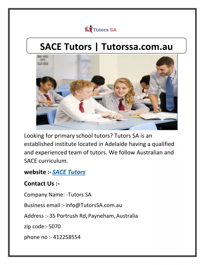 sace tutors tutorssa com au