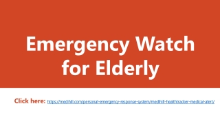Emergency Watch for Elderly