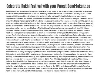 1.	Celebrate Rakhi Festival with your Purest Bond:Tokenz.com