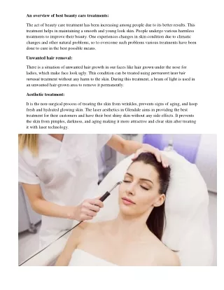 An overview of best beauty care treatments
