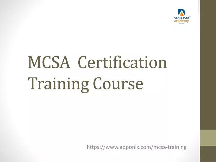mcsa certification training course