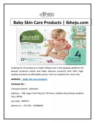 Baby Skin Care Products | Ibhejo.com