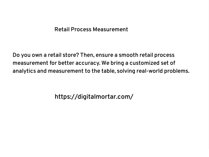 retail process measurement
