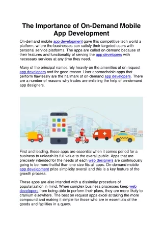 the importance of on demand mobile app development