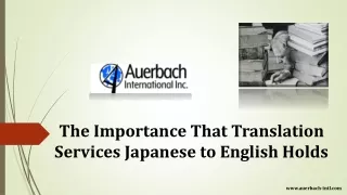 The Importance That Translation Services Japanese to English Holds