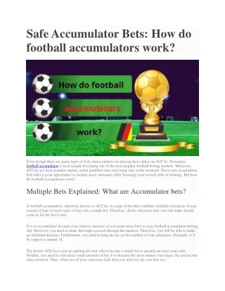 safe accumulator bets how do football