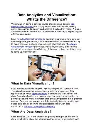 data analytics and visualization what