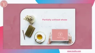 partially unlined shoes