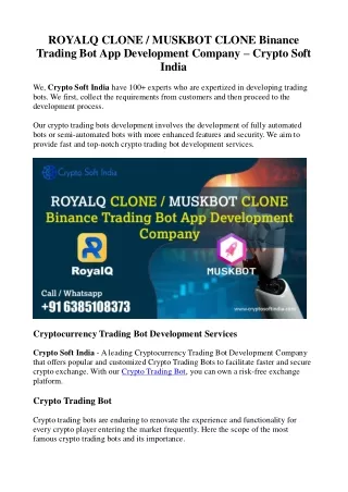 royalq clone muskbot clone binance trading
