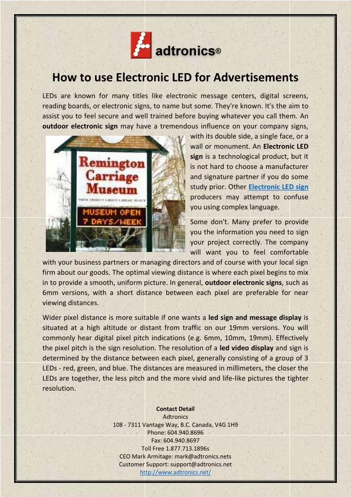 how to use electronic led for advertisements