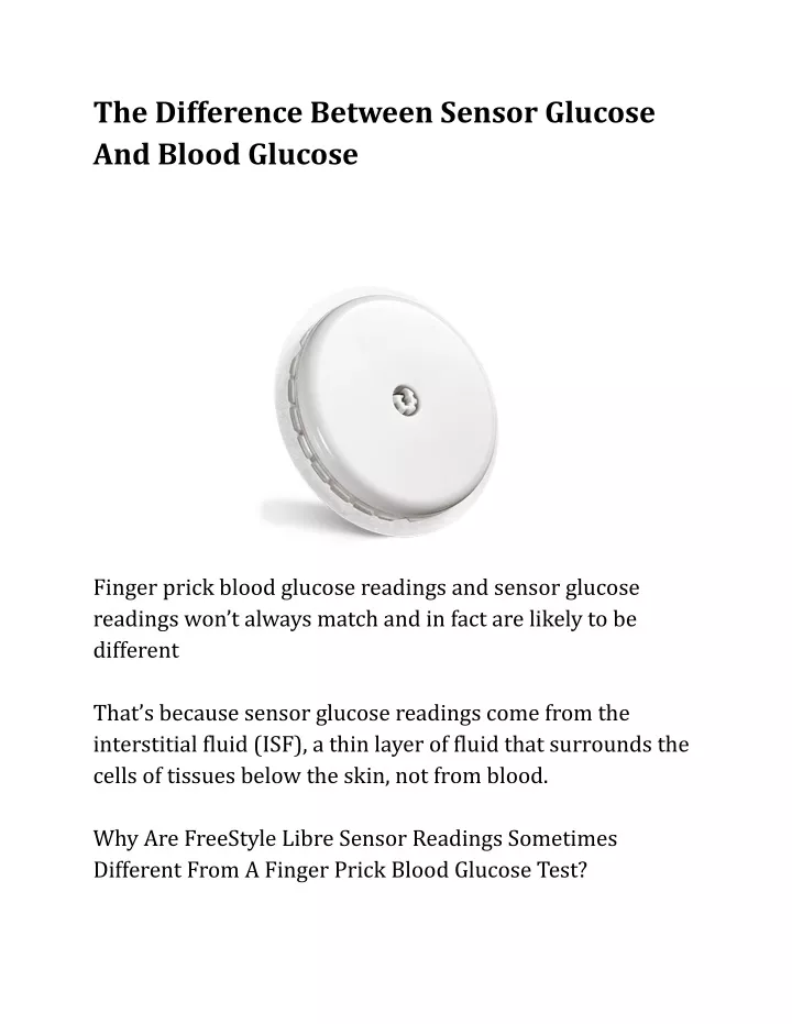 the difference between sensor glucose and blood