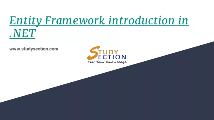 entity framework introduction in net
