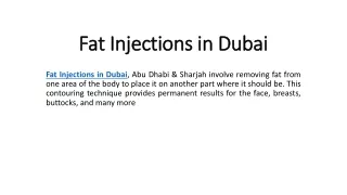 Fat injections in Dubai