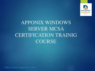 Windows Server MCSA MCSE Certification Training Course