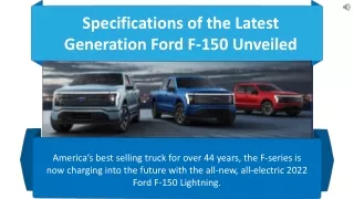 Specification of the Latest Generation Ford F-150 Unveiled